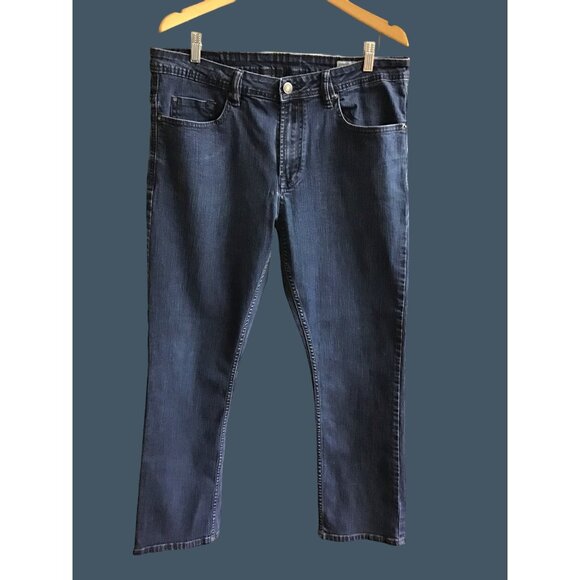 BUFFALO-DAVID BITTON- MENS DARK WASH STRAIGHT LEG STRETCH JEANS SIZE 36X32 - Picture 1 of 8